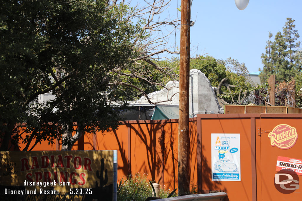 A look at the backstage area that is being cleared