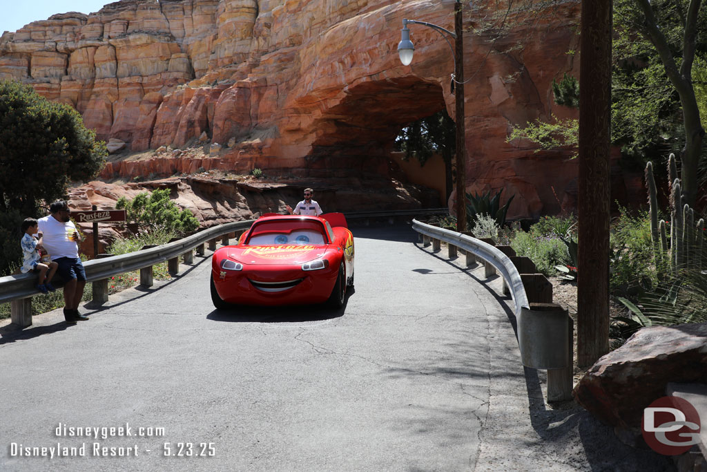 Lightning McQueen out for a drive on  Cross Street