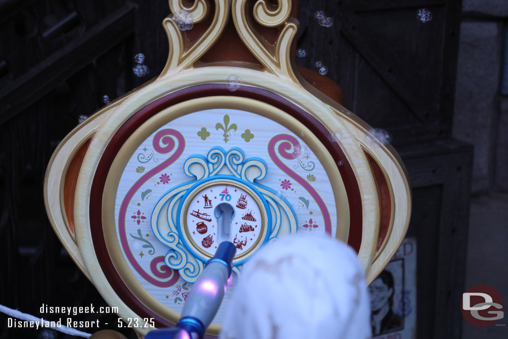Fantasy Faire Disneyland 70th Key activation triggers lights, bubbles and audio.