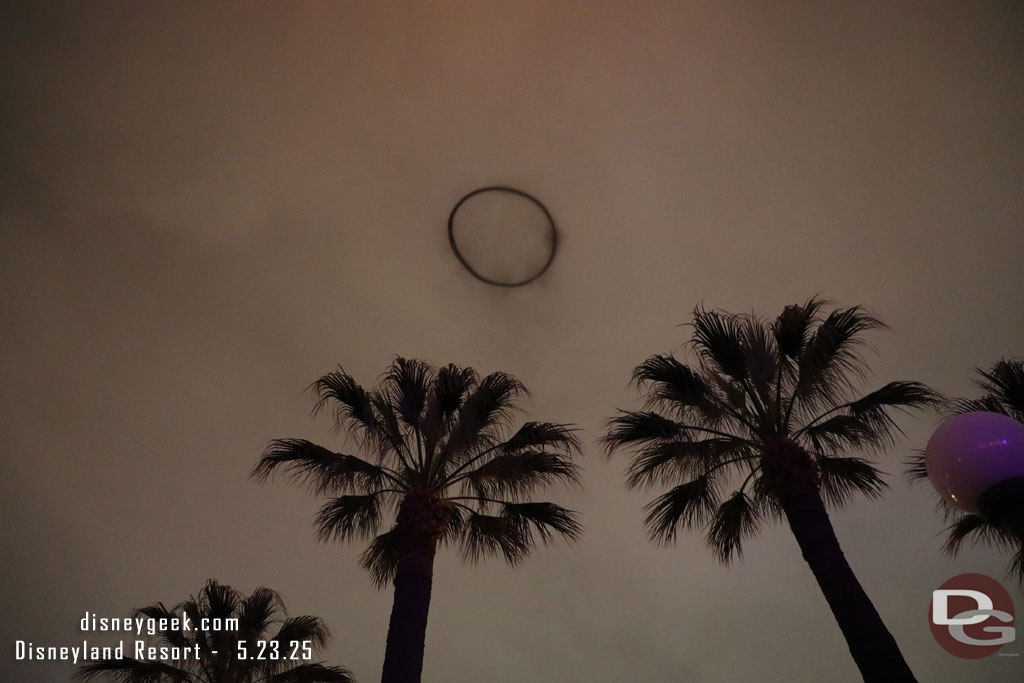Smoke ring from the fire effect floating away