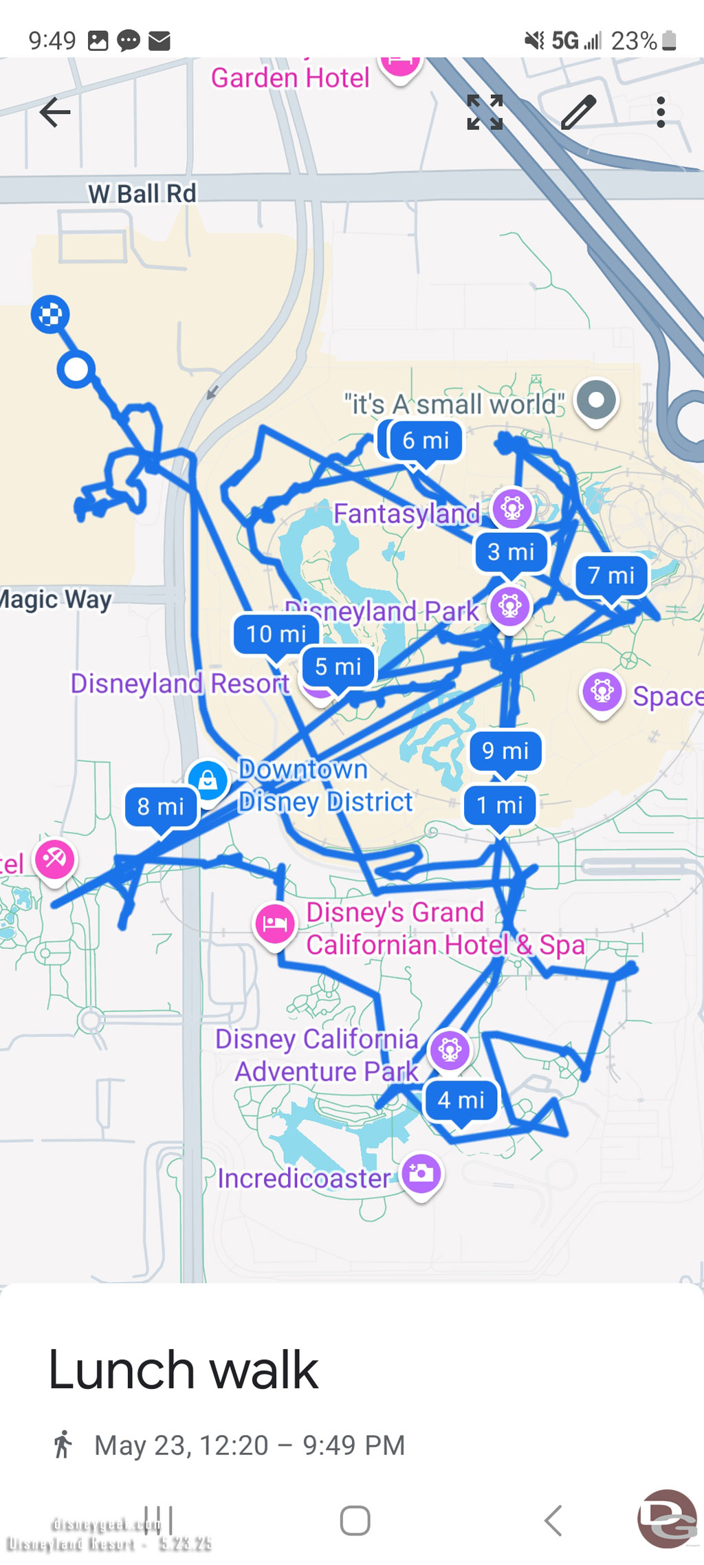 My path today at the parks