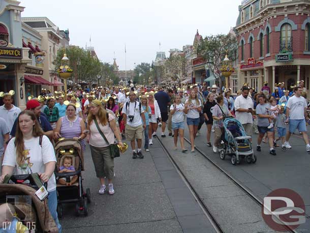 Looking back down the street