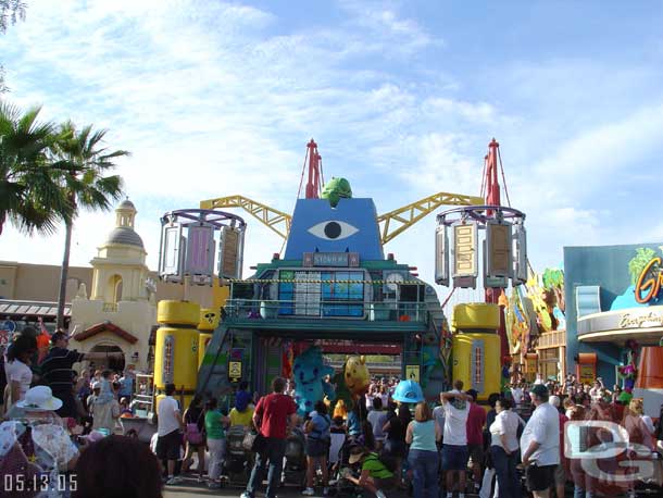 Monsters in the center, lined up with the Golden Gate