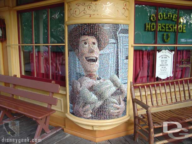 #10 - Turning around and going back to Frontierland you find Woody from Toy Story on the Golden Horseshoe