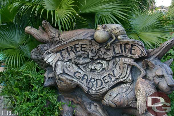 Now a walk through the Tree of Life Garden