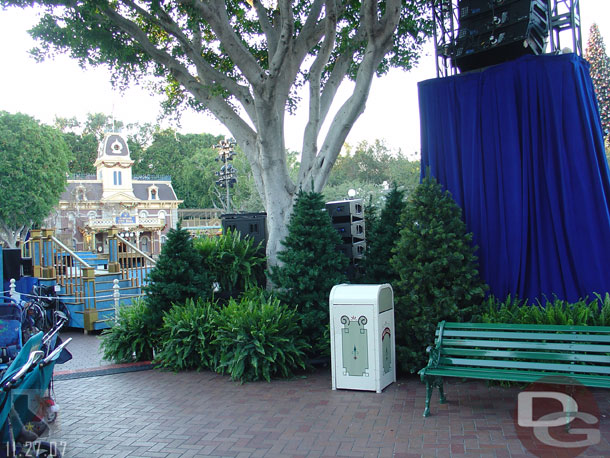 Over at Disneyland the stage for the Candlelight is up