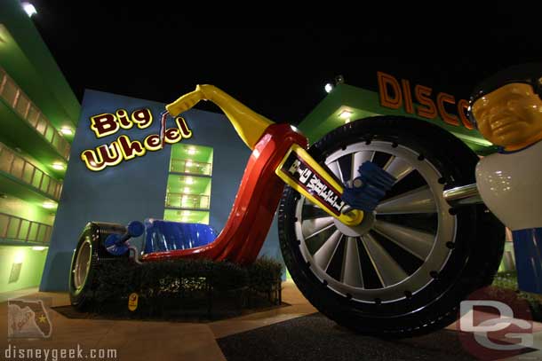 He spent some time roaming around Pop Century (where they stayed) in the evening