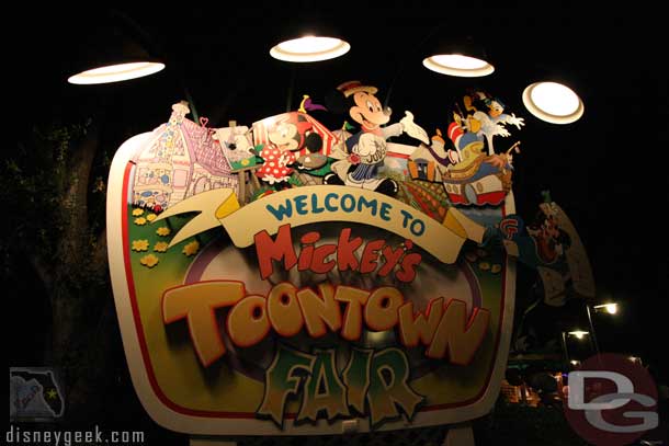 Toontown at night