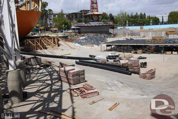 A large pipe is now being run to the center of the bay