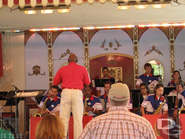 The college band was back to their traditional Plaza Gardens set this week