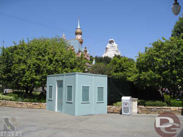 Some walls and tarps up on the wooden bridge near the castle