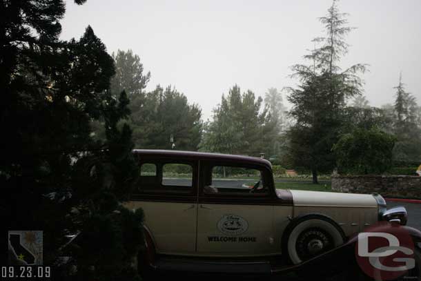 There was a slight mist in the area this morning.  The car in front of the Grand CA has a Vacation Club door emblem now