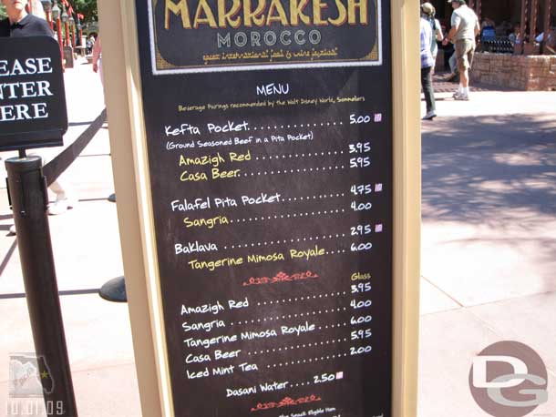 Each booth had a large menu board with prices and what was available there