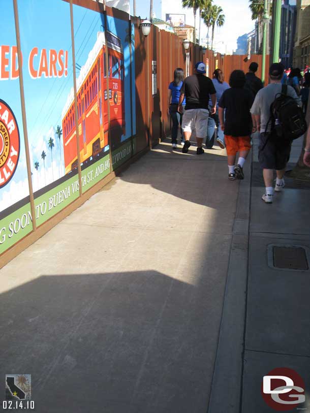 The temporary sidewalk extension by Playhouse Disney