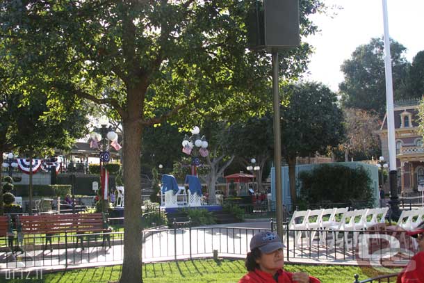 Town Square is set up for the ceremony.