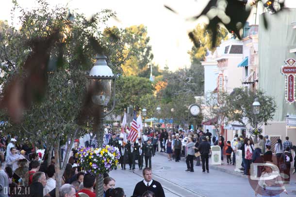 The procession down Main Street was lead by a color guard.