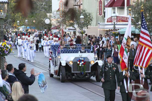 In the Grand Marshall car was Staff Sgt. Erick Gallardo and wife Jacqueline in the front and  Staff Sgt. Salvatore Giunta and wife Jen in the second seat.