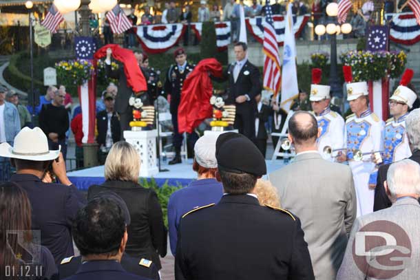 After the unveiling of the Mickey Big Figs they held the traditional flag retreat ceremony that is held daily at the park.