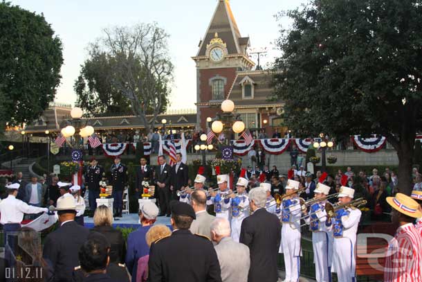 The flags were being folded.