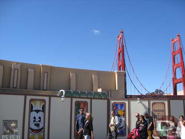 The old covered dining area and info booth are all gone (or at least the parts that stuck over the wall)