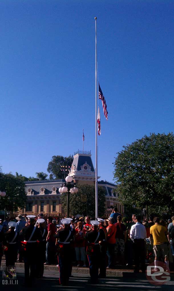 The flags were at half staff to commemorate the day.