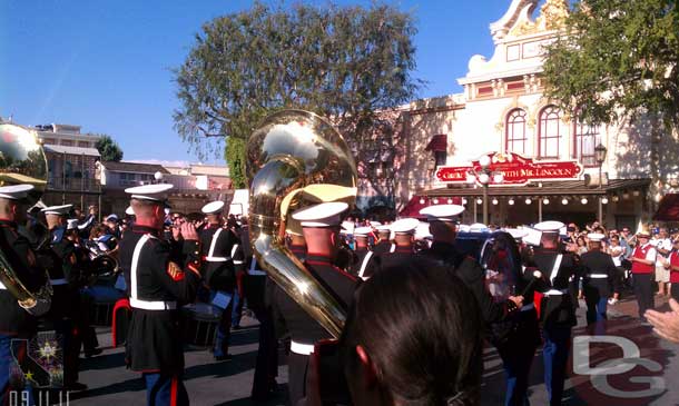 As you can sort of see in this picture there was a good crowd gathered around Town Square for the occasion.