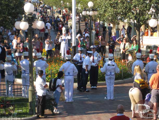 A shot of the Flag Retreat, featuring the Disneyland Band tonight.