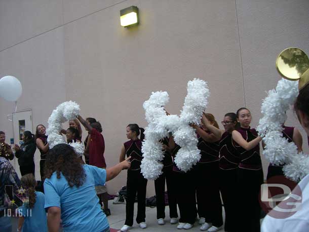 A high school band and color guard.