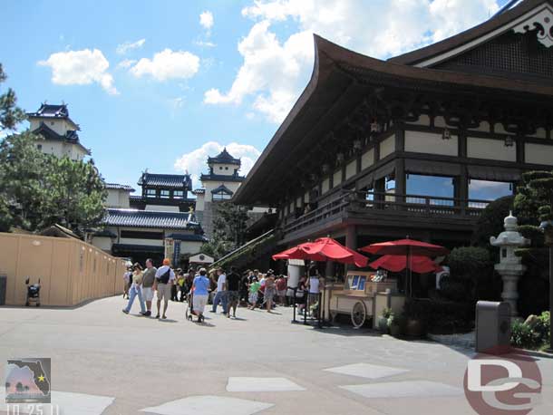 The renovations in Japan are continuing.  They are now working on the garden walkway to the left when enter.