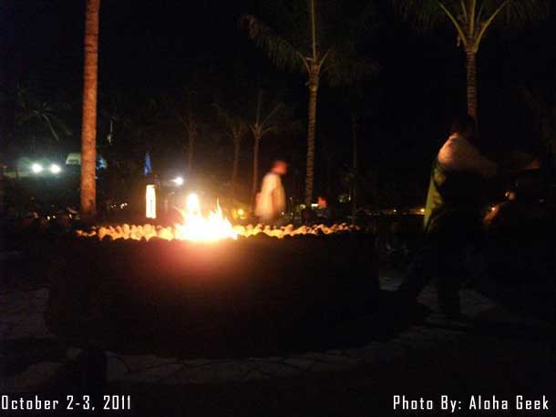 Storytelling around the fire pit.