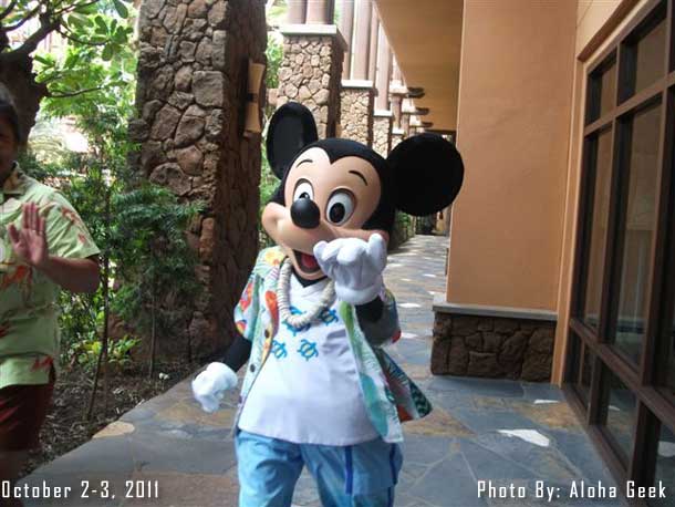 Mickey out for a stroll and pictures.