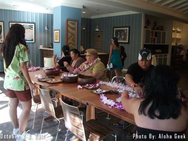 One of the many activities that happen throughout the day.  Here you can make your own Lei.