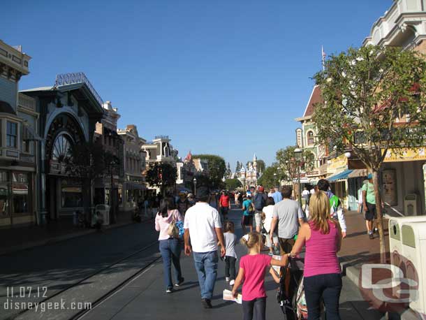 Main Street is no decorated yet, but the Halloween items are gone.