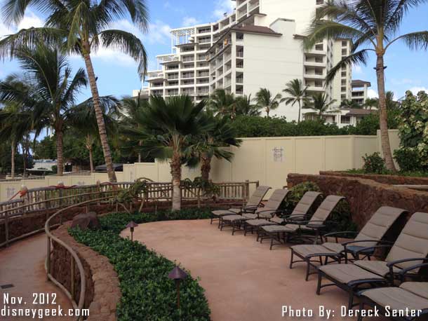 From the pool area looking toward the Marriott.