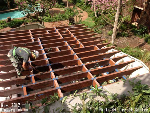 More work going on outside viewed from above.