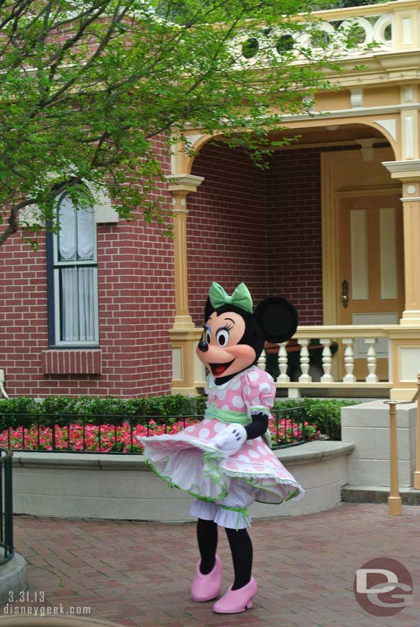 Minnie in her spring costume.
