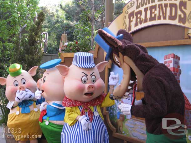 Big Bad Wolf, Fiddler Pig, Fifer Pig, and Practical Pig from the Three Little Pigs