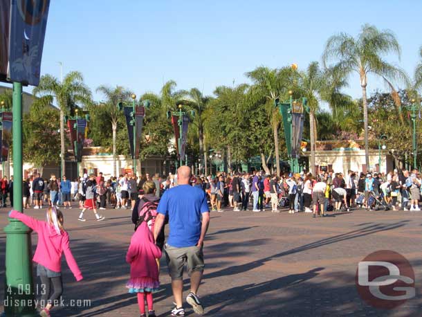 The line for Disneyland stretched well into the Esplanade.