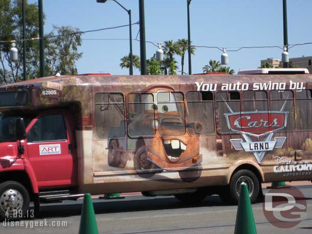 To close with Mater on a shuttle bus.