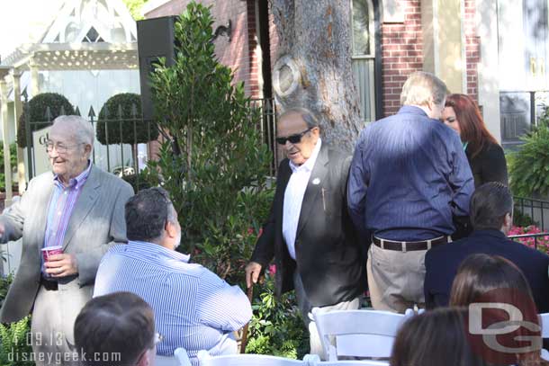 Jack Lindquist (left), Marty Sklar (sun glasses), and Tony Baxter (back to us) were on hand for the ceremony.