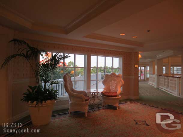 A sitting area and patio beyond it.