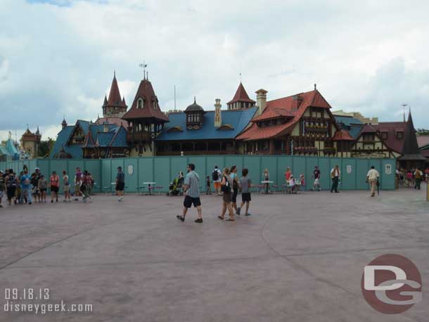 Walls around the Village Haus exterior, it was still open for dinning though.