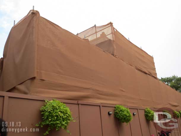 Morocco under wraps as they work on the new dining location.