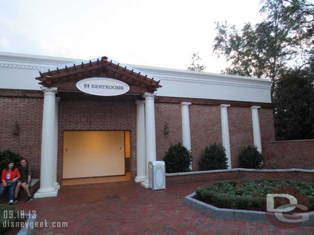 Out by the American Adventure a new set of restrooms has opened. This is to the right (the Japan side) in the back.