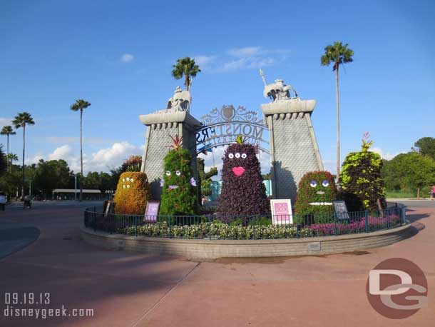 Day 2 was spent at the Hollywood Studios.  The Monsters University Topiaries from the Flower & Garden Festival are out front.