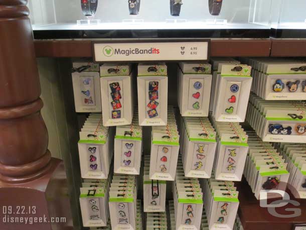 The Magic Band accessories are present in gift shops around the parks and resorts.