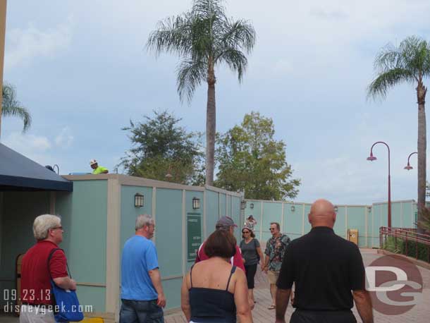 What the works looks like from ground level in Pleasure Island.