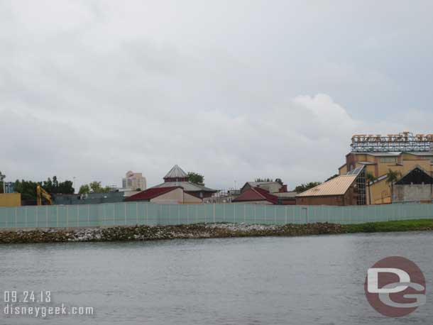 Tuesday the 24th was a partial day since they headed home.  They did make one final trip to Downtown Disney for some shopping.  Here is the construction from the water.