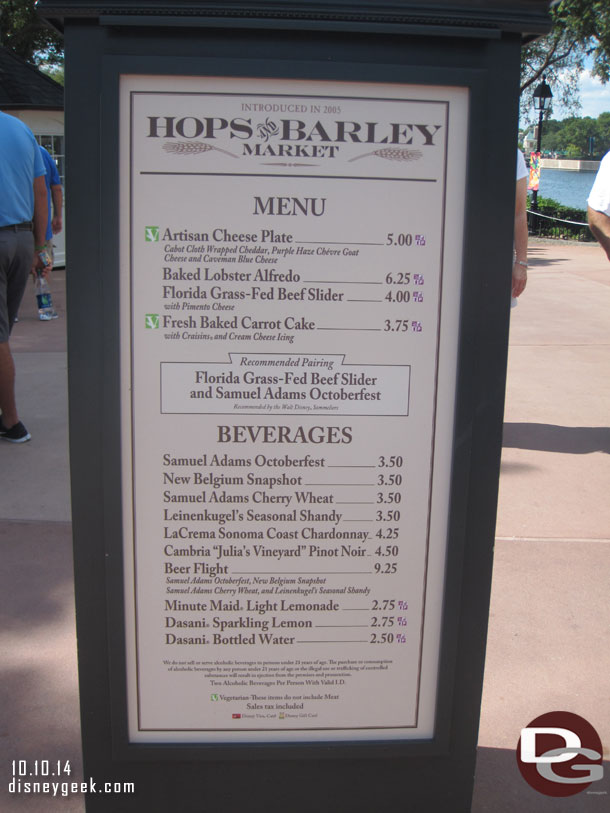 The Hops and Barley Market at the American Adventure