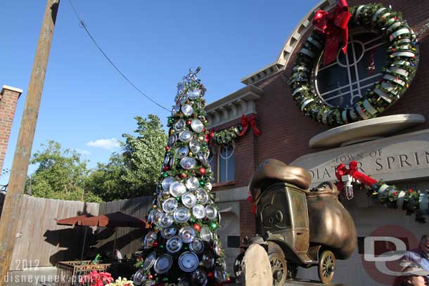 Including Stanley who became Santa Stanley for the season.  And an impressive hub cap tree.